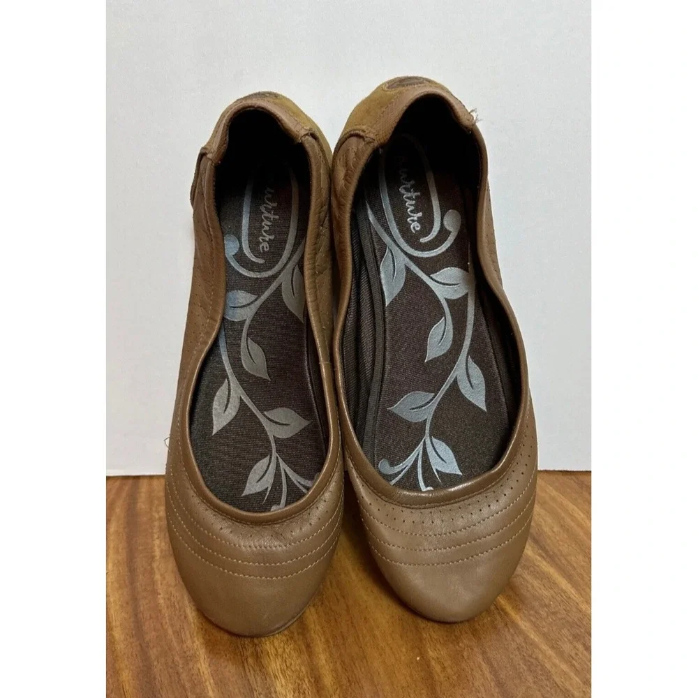 Nurture Ballet Flats Women's‎ Size 7M Tan Brown Leather Comfort Slip On Shoes